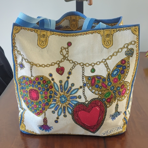 Brighton Handbags - Brighton Jewel-Embellished Design Canvas Tote